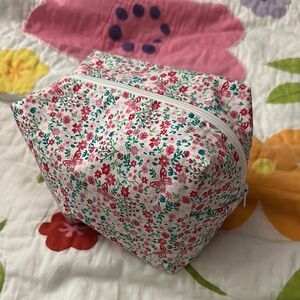 Floral Print Cosmetic Bag